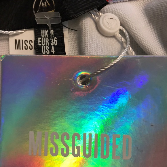 NWT Missguided Tropical Print Plunge Swimsuit-Blue - Picture 5 of 6